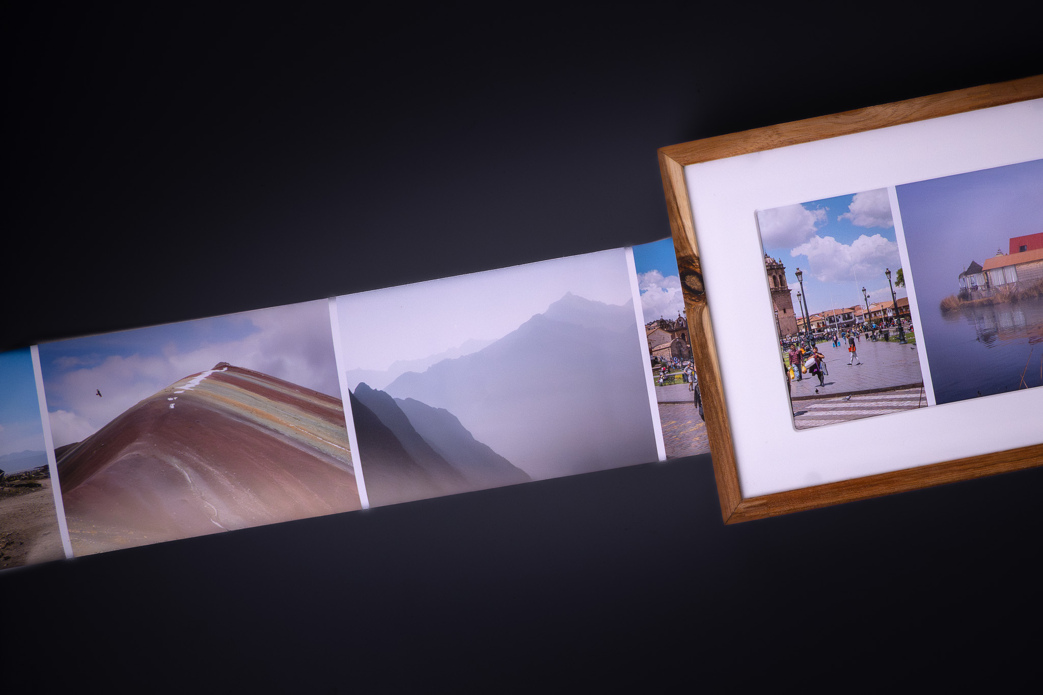 Close-up of high-quality photo print roll inside the frame